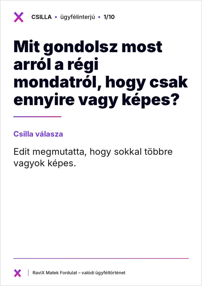 Csilla ügyfélinterjúja – 1. lap