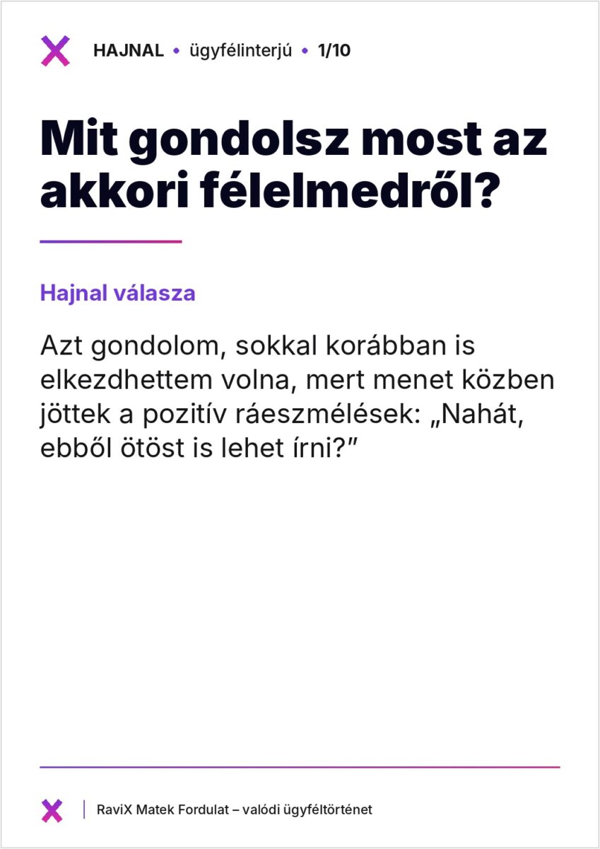 Hajnal ügyfélinterjúja – 1. lap
